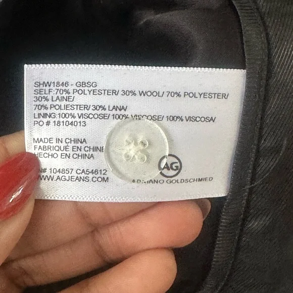 AG Adriano Goldschmied Women’s Wool Pants - Picture 4 of 4